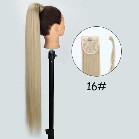 34 Tommer Syntetisk Ponytail Hårforlængelse Clip I Falsk Paryk Hårpiece Blond Omslag Rund Pigtail Lang Smink Overhead Pony Tail 16 34inches 85cm