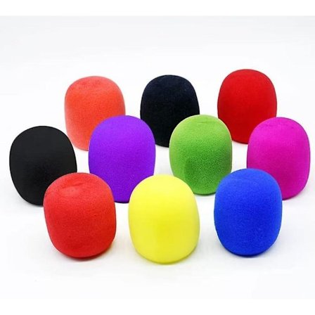 10-pak Mikrofon Vindskærm, Farverige Mikrofoncovers, Mikrofonskumcovers til Forskellige Headsets, Tilfældig Farve DB