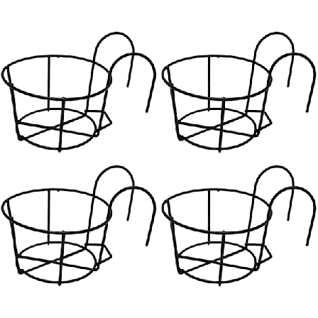 4-pakke Rundt hengende skinne Blomsterpotte Jern Hengekurv Blomsterpotte stativ Planteholder
