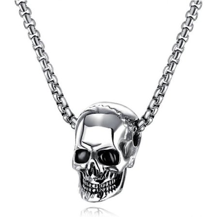 Halloween Halskæde i Rustfrit Stål, Retro Gotisk Kranie, Cocktailparty, Biker