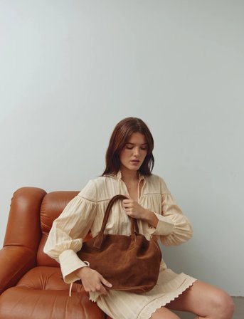 Noella Mallory Bag Real Suede - Brown - ONE SIZE