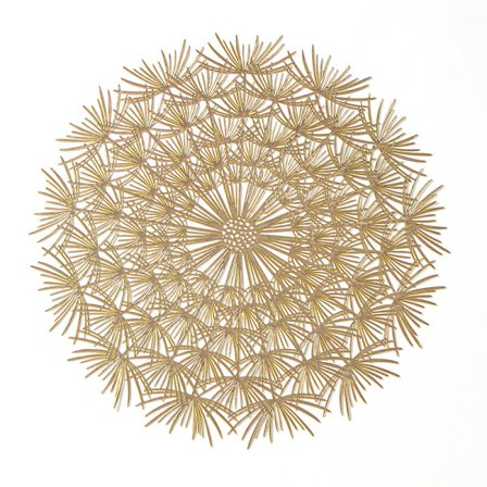 PVC bronserad bordsunderlägg maskrosbricka rund matta 38cm(guld)