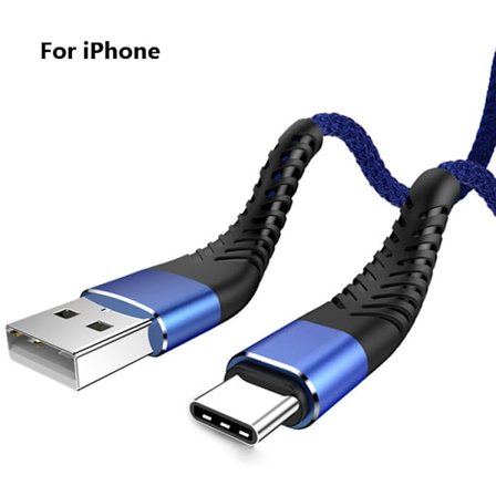 QU-QU-2.4A Snabbladdnings USB-kabel för kompatibel med iPhone Origin 1m 2m 3m Hållbar Flätad Mobiltelefon Sladd Data Laddare Kabel