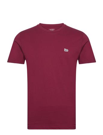 Ss Patch Logo Tee T-shirts Short-sleeved Burgunder Lee Jeans*Betinget Tilbud