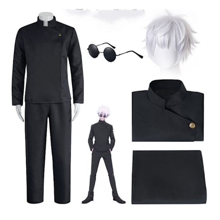 Anime Cosplay Kostyme Kimono Robe Geto Suguru Cosplay Antrekk Uniform Halloween Anime Kostyme med Parykk
