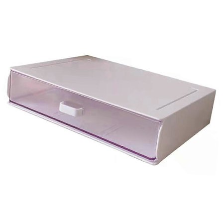 Klar Plastik Skrivebordsorganisator med Skuffe, Stabelbar Opbevaringsboks til Kontor