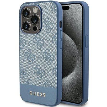 Guess 4G Stripe Collection-etui til iPhone 15 Pro - blå