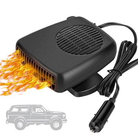 Kraftig bilvarmer 12 V 150 W – Hurtig afrimer og defroster på 30 sekunder – 2 i 1 funktion med kold luft – Indbygget sikkerhed anti-overophedning – 