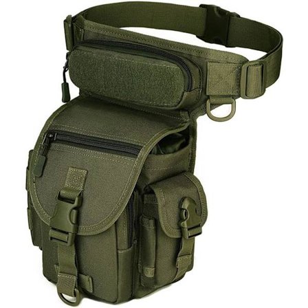 Militær Taktisk Benveske Cross Over Benrigg Lårveske Midjevesker for Motorsykkel Sykling Riding Utendørs Camping Vandring Army Green