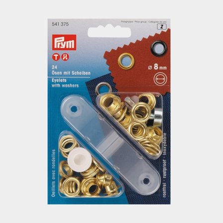 Prym mässingsöljetter Ø8mm, 24 st