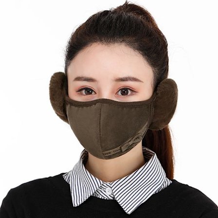 2 stycken Vinter Fleece Plysch Mask Varm Anti-Damm Anti-Kyla