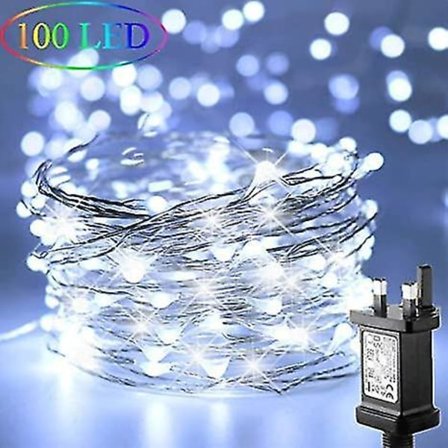 Stikkontakt LED-lyslenke 100 lys 10 meter 8 moduser Dimbar