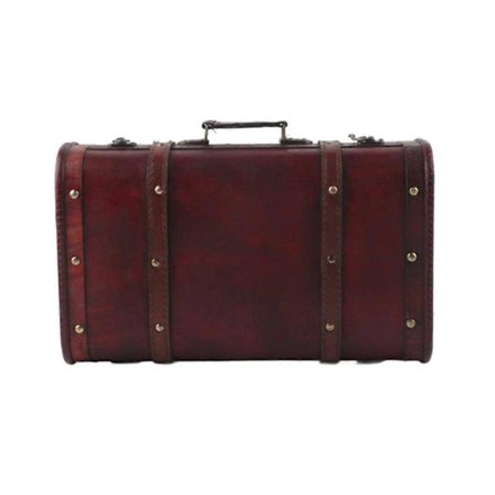 Bærbar vintage dekorativ koffert i tre, antikk treveske, fotograferingsrekvisitter, håndverksdekorasjon