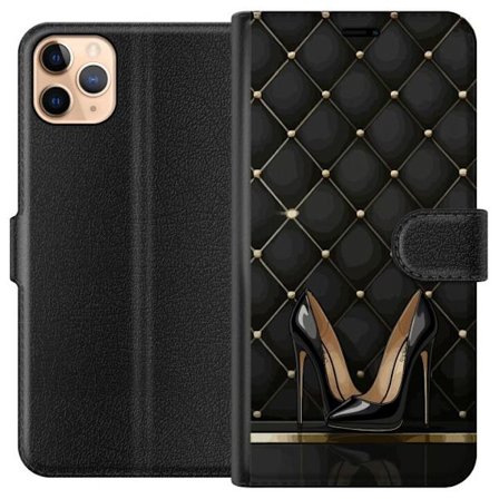 Kompatibel Tegnebogsetui til Apple iPhone 11 Pro Max Sorte højhælede sko i elegant stil