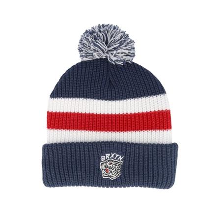 Brixton - Blu pom Beanie - Kit Beanie Washed Navy/White/Red Pom @ Hatstore