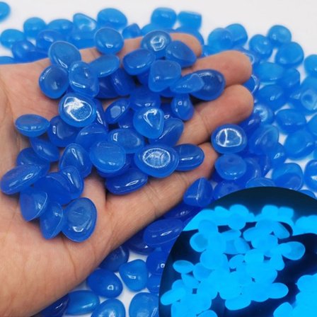 300 st/påse Självlysande stenar för trädgård utomhus, dekorativa grusstenar som lyser i mörker för akvarium, naturliga kristaller och stenar