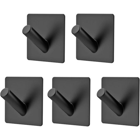 5 stk. selvklæbende kroge, vægkroge i rustfrit stål, ingen boring vand