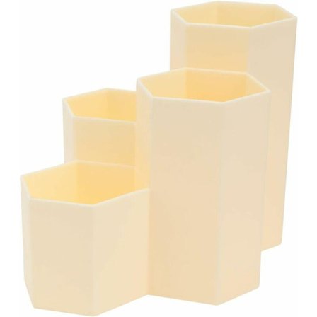 1 stk. Sekskantet Penholder Blyantholder Plast Pen Organizer Kop Makeup Børster Beholder Skrivebord Pen Beholder