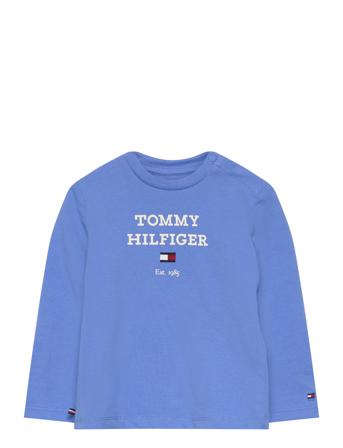 Baby Th Logo Tee L/S T-shirts Long-sleeved T-shirts Blå Tommy Hilfiger*Betinget Tilbud