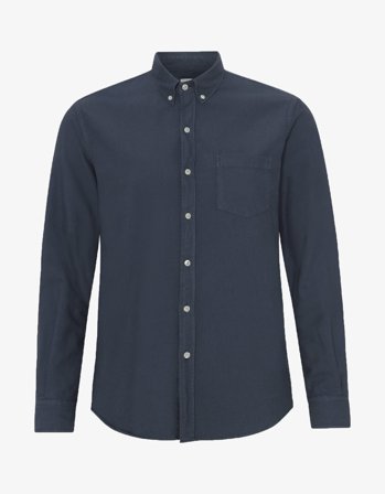 Organic Button Down Shirt - Petrol Blue - XS