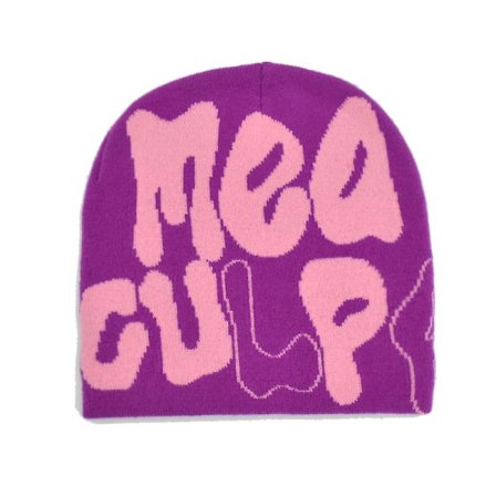 2023 Ny Strikkede Beanies Hat Mænd Kvinder Paragraf Kvalitet Cap Mea Culpa Y2k Varmt Mode Hundrede Tag Kold Hat Til Kvinder Hatte