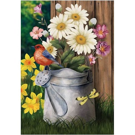 Diamantmålad vas med alla diamantmålade blommor