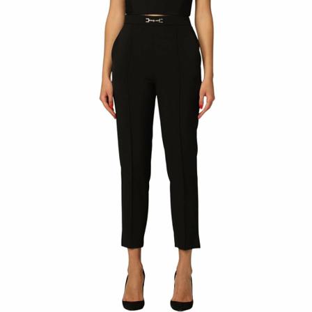 Elisabetta Franchi, High waisted trousers with pockets Czarny, Kobieta, Rozmiar: XS