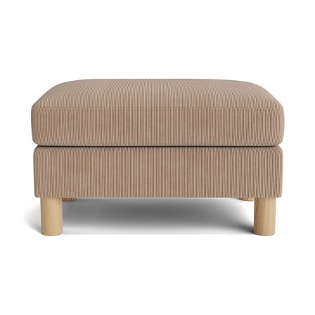 Ontario Mørk Beige Puf - Stilfuld & Komfortabel Fodskammel - Perfekt til Stuen - Holdbart Design - 75x50x44cm