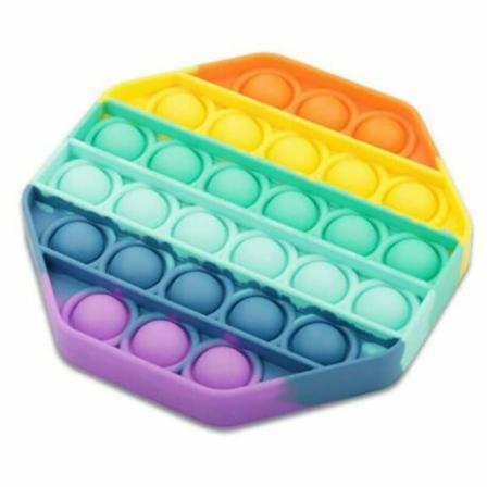 Pop it Fidget Toy Push Bubble Sensorisk leksak Stressboll Barnspel - Perfet Multicolor - Octagon