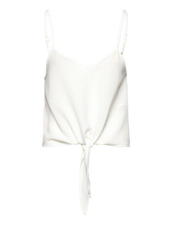 Onlnova Lux Knot Singlet Solid Ptm Bluse Ermeløs Hvit ONLY