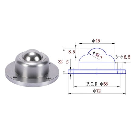 Mini svingbare hjul Trillehjul 3 3