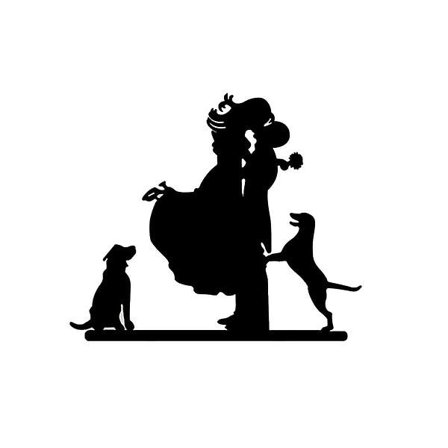 Kagedekoration med par af hunde til bryllup/årsdag/fødselsdagsfest (sort) (FMY)