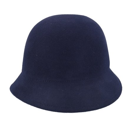 Seeberger - Blu traditionalbeanie Cappello - Wool Felt Navy Cloche @ Hatstore