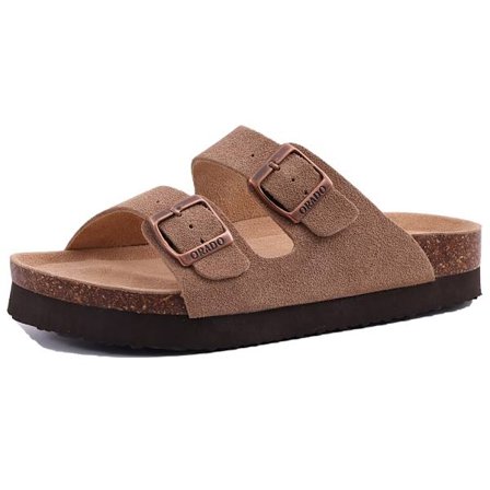 Comwarm Fashion Dame Ruskind Mules Hjemmesko Mænd Træsko Kork Indersål Sandaler Med Bue Support Udendørs Strand Slides Hjem Sko