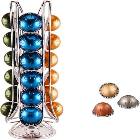 Kaffekapselhållare kompatibel med Vertuo (24 kapslar) - Hållare för kaffekapslar - Roterande hållare