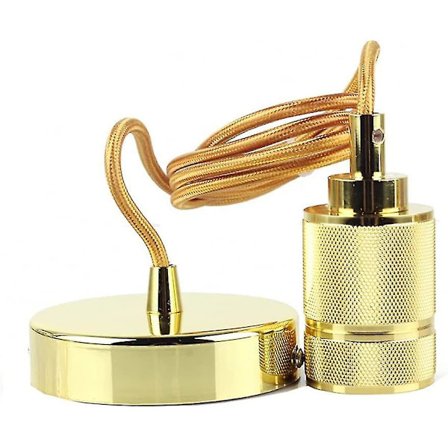 E27 Hänglampa Sockel Metall Pendel Rep 150cm Retro Hängande Lampa Koppar Kedja Mässing Färg Koppar