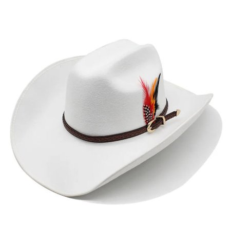 Retro Fjær Tibetansk Stil Imitert Kasjmir Dame Herre Stor Bred Bremsk Yellowstone Cowboy Western Hat Cowgirl Cap 56 59cm