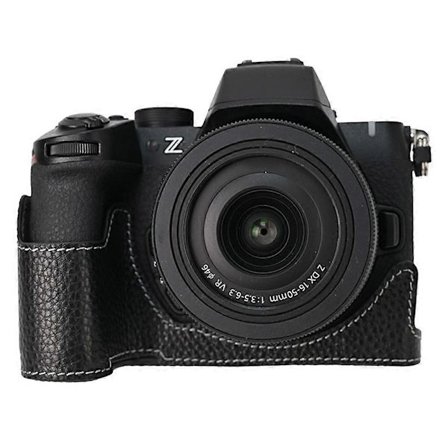Ekte lær kameraveske for Nikon Z 50 II - Svart