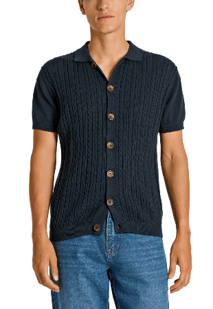 Lindbergh Knitted Cable Cardigan Koftor & cardigans Herr Blå XL