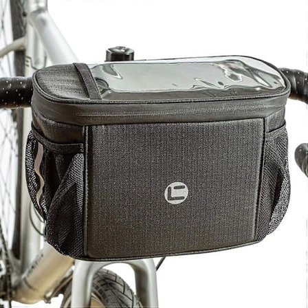 Vattentät cykelväska för styret med pekskärm, isolerad cykelkorg fram med inbyggd aluminiumfolie