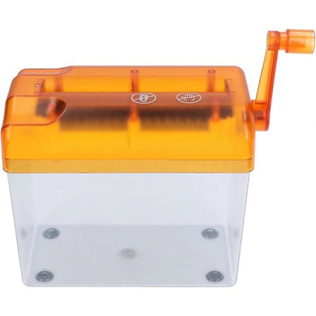 Manuel Papir Makulator, Bærbar Manuel Kompakt Struktur Simpel Betjening Håndsving Makulator til Hjemmekontor (Orange)