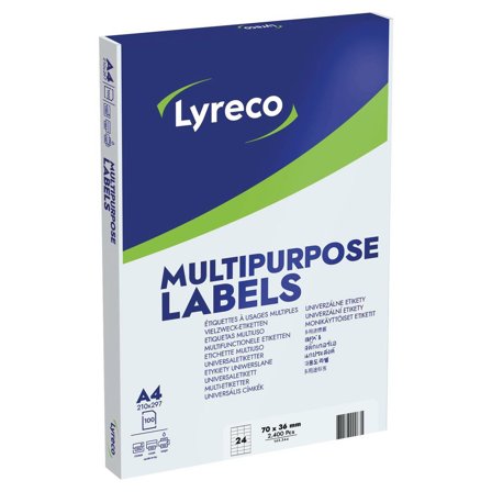 LYRECO Etikett 70x36mm 2400/fp - Lyreco - Emballage och lagerutrustning - Etiketter och godsmärkning - Multifunktionsetiketter