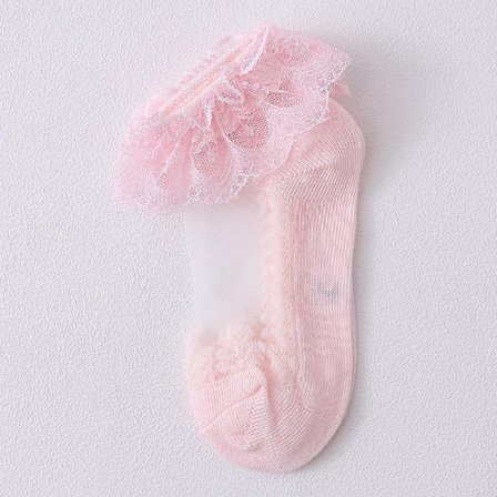 Strømper med bomuldsblonder til babys dåb