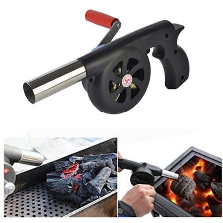 Manuel madlavning grill blæser luftblæser, bærbar håndsving blæser til grill picnic udendørs camping vandreture madlavning værktøj