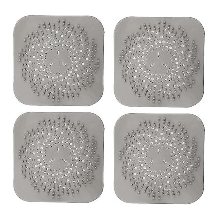 4 stk Hårfanger, firkantet avløpsdeksel for dusj, hårstopper