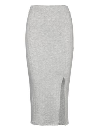 Nlflunne Long Slim Skirt Dresses & Skirts Skirts Maxi Skirts Grå LMTD*Betinget Tilbud