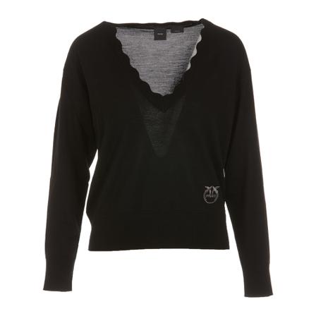 Pinko - Stickade Tröjor & Koftor - Svart - Dam - Storlek: M, Dam, Storlek: M