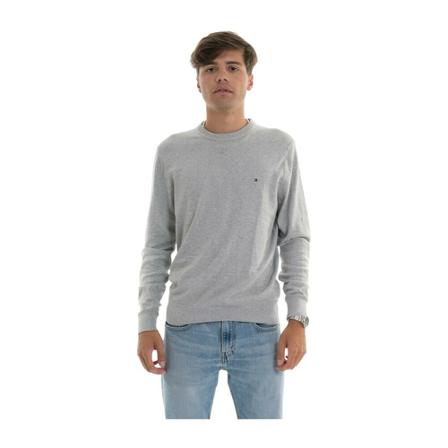 Tommy Hilfiger, Round-neck Knitwear Grijs, Heren, Maat:S