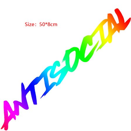 Asocial bil klistermärke Flagga vindruta Creative Competition Låt