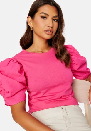 BUBBLEROOM Wesley puff sleeve top Pink Klær